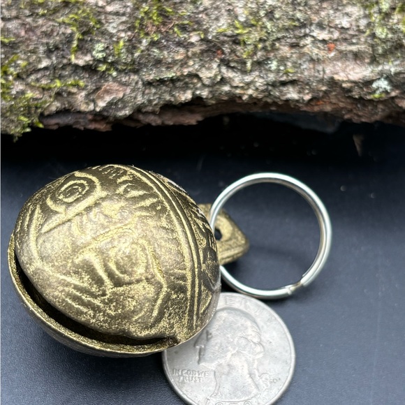 Livestock Bell, Large Solid Brass Bell from Tibet, Goat Bell, Mini Farm Animals - Picture 4 of 4